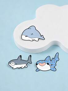 Cute Cartoon Shark Enamel Brooch, Cute Marine Animal Metal Brooch, Suitable For Backpack, Jacket, Clothing Decoration - Multicolor - View 5