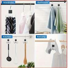 2pcs/1pc 360° Rotatable Belt Hanger, Space-Saving Multi-Functional Closet Organizer, Suitable For Belts, Bras, Ties, Scarves, Tank Tops And Wallets, Halloween, Christmas Gift - Rotating 6-prong Hook - View 8
