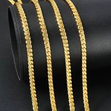 1pc 14K Gold Plated Hollow Woven Chain Necklace, Classic Luxury, Suitable For Women And Men For Daily Wear, Party, Commuting - Gold - View 1