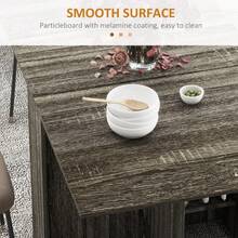 Folding Dining Table, Drop Leaf Table Small Spaces With 2-Tier Shelves, Small Kitchen Table With Rolling Casters, Natural - Grey + Engineered Wood - View 6