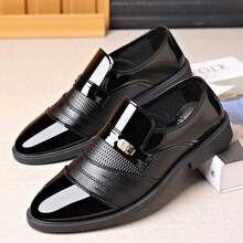 GAN AI Zapatos Oxford Hombre Suela Gruesa Elegantes para Traje, Oficina y Fiesta - Blanco y Negro - Ver 5