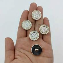 10pcs/2.2cm Fashion Personalized Minimalist White Heart-Shaped Rhinestone Plastic Buttons With Gold Base, Luxury European Style High-End Vintage Heart Buttons For Handmade Sewing, DIY Decoration For Clothes, Bags, Hats, Coats, Sweaters, Pants, Shirts - 10pcs/2.2cm White Heart Buttons - View 10