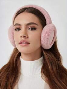 1pc Fuzzy Plush Winter Earmuffs, Soft Warm Foldable Ear Muffs, Outdoor Cold‑Weather Ear Protection Accessories For Women Daily Travel - Multicolor - View 11