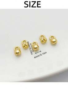 10-100pcs 18K Gold Plated Brass Shell Shaped Bead Caps Embossed Bead Ball Chain Connectors Clasps, Jewelry Making DIY Accessories - Multicolor - View 9