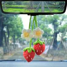1pc Car Hanging Ornament Handmade DIY Material Kit, Healing Floral Car Decor, All-Season Creative Car Interior Decoration, New Handmade Gift, Essential Beautiful Car Interior Decor, Girls' Favorite - A - View 7