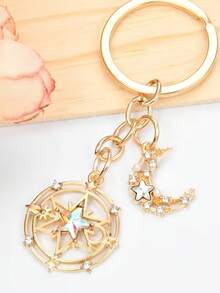 1pc Star & Moon Keychain, Sun Moon Star Element Exquisite Keychain Bag Pendant, Car Keychain, Great Gift For Friends And Holiday Gift - Multicolor - View 4