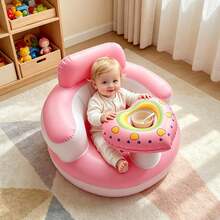 Inflatable Baby Seat With Bowl Tray, Portable Floor Chair, Learning To Sit Up, 3-36 Months, Travel Booster Seat Gift - Multicolor - View 4