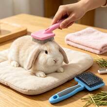 1PC Small‑Pet Slicker Grooming Pin Brush, Gentle Pet Rabbit Comb For Loose Fur Removal & Deep Skin Massage, Ergonomic Hand‑Held Grooming Tool For Kitten Puppy Rabbit Guinea Pig Ferret Small Animal Hair Care Accessories - View 12