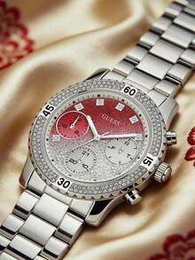 GUESS Lady Frontier Women Chronograph Watch 40mm Iridescent Rainbow Stainless Steel Case Full Crystal Paved - one-size - View 7