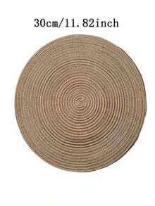 4pcs/6pcs/8pcs/11.8 Inch Round Woven Placemats, Washable Kitchen Table Mats, Suitable For Family Gatherings, Weddings, Parties (Coffee Brown) - Coffee Brown - View 4