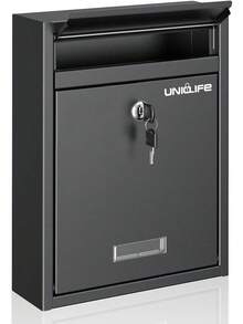 Uniclife Wall Mount Mailbox For Outside, Locking Mail Box - White - View 1
