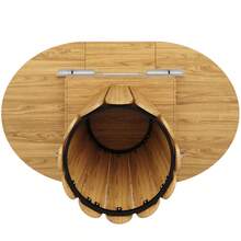 Extendable Dining Table, Dining Room Table, Kitchen Table, Balcony Table, Wooden Dining Table Round Dining Table, Extends To Oval, 118-158, Seats Up To 6 People, Wood - Natural + MDF+Metal - View 11