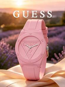 Guess Women's Quartz Watch, Rubber Strap, Round Case, Raised Triangle Logo Dial, Sporty Casual Style, Campus Summer Vacation Fashion - one-size - View 9