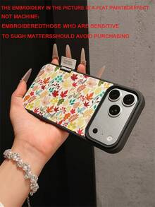 1pc Premium Fashion Creative Full Screen Autumn Maple Leaf Pattern Phone Case, Full Coverage Anti-Drop Soft Shell Large Hole Compatible With Apple 17 Pro Max/11/12/13/14/15/16 Pro Max/17 And Other Models, Holiday Gift - Multicolor - View 6