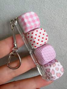 1Pc Dot/Leopard Print/Star Pattern Keychain, Y2K Style Pendant Keychain, Bag Accessory, Car Keychain, Gift For Friends On Birthday - Multicolor - View 4