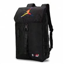 Tas Basket, Tas Laptop, Tas Sekolah, Ransel, Tas Bahu, Unisex, Warna Hitam dengan Logo Jumpman Warna-warni Nike Jordan, Kapasitas Besar, Bahan Polyester, Warna Hitam - Hitam - View 4