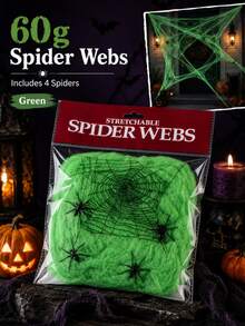 Halloween Spider Web Decor, Halloween Haunted House Graveyard Spider Web Strings With Fake Spiders, Halloween Decoration Props For Party, Costume, Photography Backdrop, Perfect Halloween Gift - Multicolor - View 22