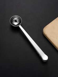 1pc Stainless Steel Coffee Spoon Clip Multi-Purpose Sealing Clip Household Creative 2-In-1 Sealing Clip Powder Measuring Spoon - View 11