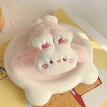 1PC Autumn/Winter Cute Plush Rabbit Hair Clip, Pink Fluffy Rabbit & Shark Hair Clip, Kawaii Cartoon Animal Strong Grip Hair Clip, Sweet Hair Accessory For Women And Girls Updo Hairstyles, Back To School Essential - Multicolor - View 8