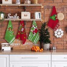 The Grinch 2pcs/Set Christmas Cartoon Kitchen Towels, New Year Print Table Cloth, Dish Towels, Hand Towels, Cleaning Rags, Christmas Party Gifts - Multicolor - View 9