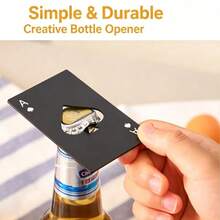 Poker Card Ace Spade A Beer Bottle Opener Stainless Steel Card-Style Beer Opener Portable Creative Pocket Bottle Opener Tool, Party Fun Opening Tool, Best Gift To Give, Most Satisfying Gift - Multicolor - View 8
