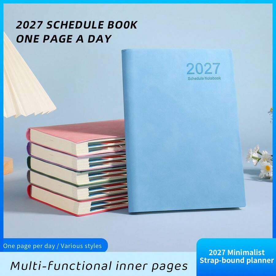 2027 New Calendar Log Self Discipline Check In Time Management One Page 365 Day Plan Book A5 Plan Notebook Learning Start Gift Suitable For Work And Study Supplies Return To Campus - A5 - View 1