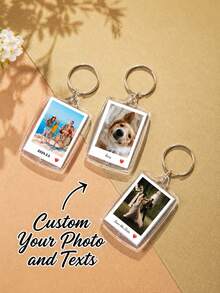 Customized Keychain, Personalized Photo Acrylic Keychain, Customized Couple Keychain, Photo Keyring, Youth Commemorative Gift, Souvenir For Family And Friends - Multicolor - View 1
