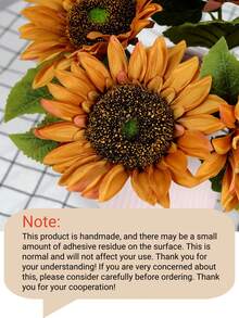 8/4/1pc Orange Artificial Sunflower, Simulated Orange Velvet Sunflower, Autumn Warm Tone Bouquet, Perfect For Home, Wedding, Party, Centerpiece, Bridal Bouquet, Thanksgiving, Table Arrangement, Wreath And Spring/Summer Holiday Handmade Crafts Decor - Multicolor - View 7