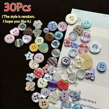 5pcs/10pcs/15pcs/20pcs/30pcs High Gloss Colorful Resin Buttons, DIY Craft Decorative Beads Accessories, Cute Buttons - Multicolor - View 16
