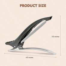 6/12pcs Professional Hair Sectioning Clips, No-Mark Non-Slip Alligator Hair Clips With Silicone Rings, Suitable For Hairdressers And Home Haircutting, Unisex - Multicolor - View 2