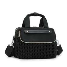 1pc Quilted Diaper Bag Tote With Long Shoulder Strap, Suitable For Moms And Dads, Small Baby Diaper Changing Bag, Suitable For Newborn Boys And Girls Travel - Multicolor - View 15