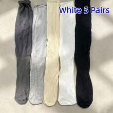 2/3/5/10 Pairs White Layered Socks, Women's Mid-Calf Socks, Women's Knee-High Socks, Summer/Autumn Thin Style Ankle Boots Matching Mid-Calf Socks, Also Suitable For Ankle Boots, Solid Color Knee-High Socks, Y2K Style, Comfortable, Halloween Christmas Back To School Season Student Mid-Calf Socks, Women's Socks, Autumn Socks, Suitable For Travel And Home Use - Multicolor - View 12