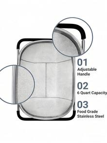 Expandable Stainless Steel Fine Mesh Sink Strainer Basket, Colander/Drainer Basket, Sink Vegetable Strainer, Vegetable Filter Basket, Halloween Gift, Home Kitchen Essential, Kitchen Decor, Room Decor - Multicolor - View 6