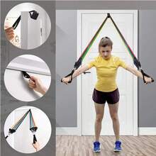 11pcs Resistance Band Set With Door Anchor, Handles, Carrying Bag, Leg & Ankle Straps For Resistance Training, Fitness, Home Workout - A - View 4