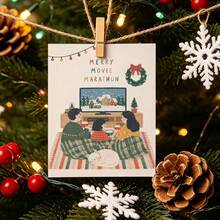 10Pcs Christmas Family Self-Adhesive Stickers, Cozy Holiday Illustration Decals For Journal, Notebook, Scrapbook, Gift Wrapping & Festive Home Decoration - 10Pcs - View 5