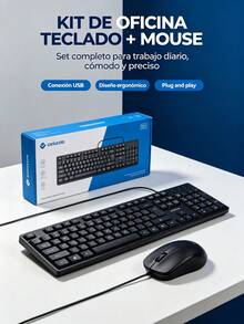 USB Wired Keyboard And Mouse Combo, Standard Keyboard With Numeric Keypad, Ergonomic Optical Mouse Plug & Play, Durable Office Kit For PC, Computer, Laptop, Home And Daily Work, Black - View 4