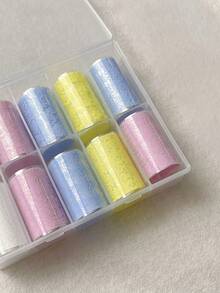 10/4/1pc Kertas Transfer Seni Kuku Macaron Lace Gaya Acak Stiker Bunga Jala Berongga Prancis Dekorasi Kuku Cetak - MultiWarna - View 4