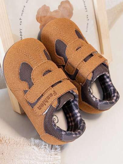 Kids Retro De Training Shoes Boys Girls Hook And Loop Fastener Light Soft Sole Casual Sport Sneakers For Toddlers