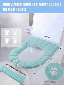 Penutup Dudukan Toilet dengan Gantungan, Bantalan Rajut Tebal dan Lembut yang Dapat Dicuci, Aksesori Dekorasi Rumah Kamar Mandi, Perlengkapan Penting untuk Kehangatan Musim Dingin - MultiWarna - View 11