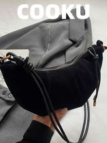 High Quality Matte Ox Horn Design Small Crossbody Bag, Unique For Women - Black - View 8