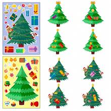 6pcs Christmas Theme Sticker Set, Cartoon Christmas Tree Santa Claus Reindeer DIY Decorative Stickers, Children's Handmade Scrapbook Stickers, Christmas Party Fun Small Gifts, Suitable For Birthday, New Year, Valentine's Day, Easter, Children's Day, Back To School, Halloween, Thanksgiving And Christmas Gifts - Multicolor - View 8