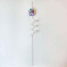 2,5pcs Christmas Glitter Cartoon Curved Straws, Santa Claus Snowman Reindeer Gift Christmas Tree Shaped Party Decoration Straws - Multicolor - View 10