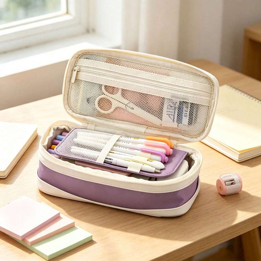 可愛風大容量鉛筆袋 文具收納袋 B
