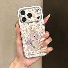 1pc Autumn Rabbit Floral Lychee Texture Pattern Classic Anti-Drop 2-In-1 Spray Painted Hard Shell Phone Case Compatible With Apple 17Pro/17/Air/17Promax/11/12/13/14/12 Pro Max/16 Pro/15 Series Lens Protection, S26U Series, Holiday Gift - Multicolor - View 5