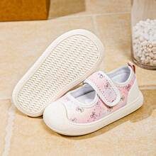 Girls Baby Head-Wrap Walking Shoes, Shallow-Cut Hook & Loop Infant Sports Shoes - Baby Pink - View 4