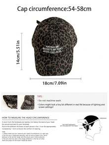 Women's Soft Top Distressed Leopard Print Long Brim Baseball Cap, American Vintage Street Style Baseball Cap, Personalized Cool Versatile Summer Face-Slimming Sun Protection Hat - Multicolor - View 3