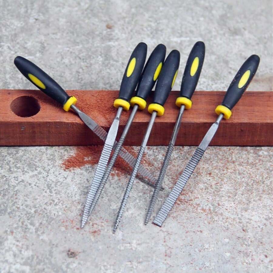 6pcs Woodworking File Set, For Carving, Shaping, Woodworking, Wood Craft, Grinding - 6pcs/Set - View 1