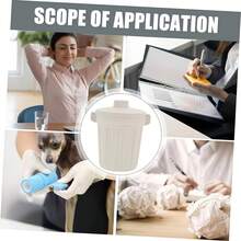 Cute Mini Desktop Trash Can With Cover, Small Round Countertop Garbage Bin, Space‑Saving Waste Basket For Bedroom Office Desk Dormitory - View 4
