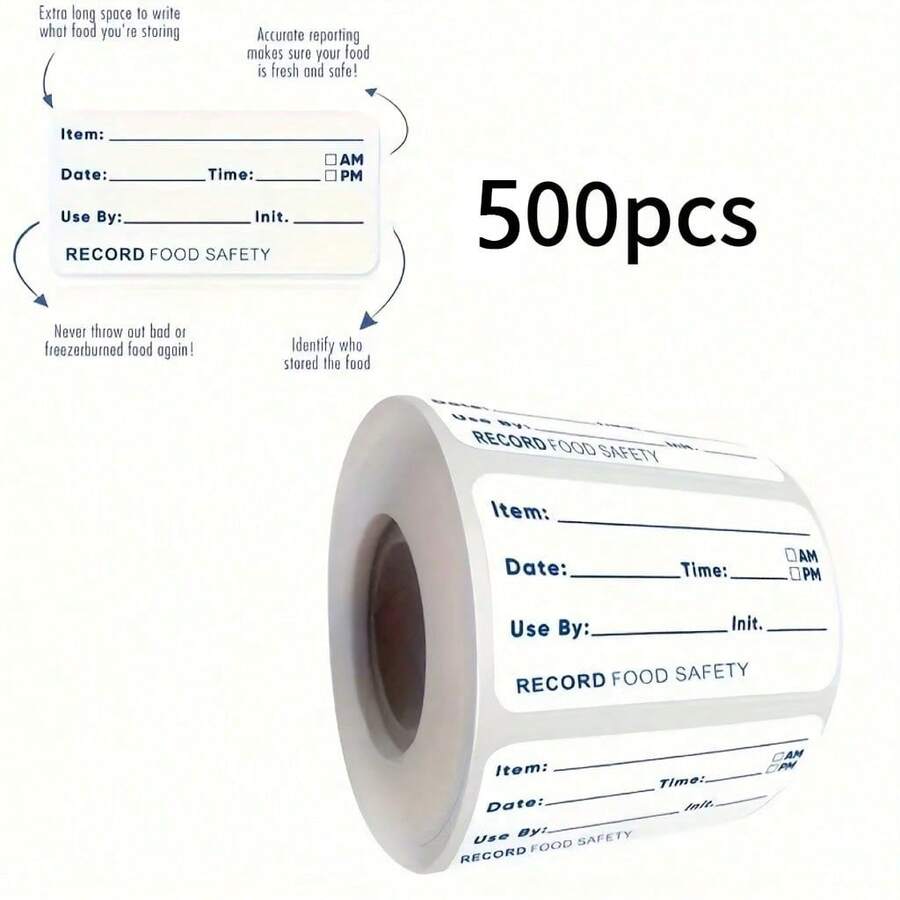 500 pièces Étiquettes surgelées pour aliments & boissons, Étiquettes de stockage de date, Étiquettes alimentaires 1 x 2 pouces, Étiquettes de congélateur, Étiquettes de bouteille, Autocollants d'étiquettes auto-adhésifs