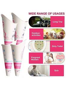 Disposable Female Urination Device Funnel For Pregnant Women, Injured, Travel, Camping, Outdoor Activities (10pcs) - Multi-color - View 2